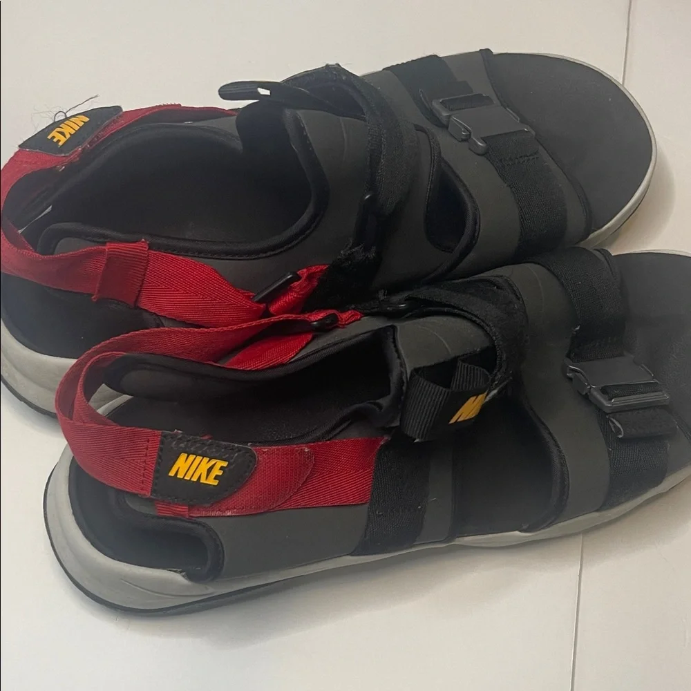 Nike‎ Sandals - Black, Red, and Yellow